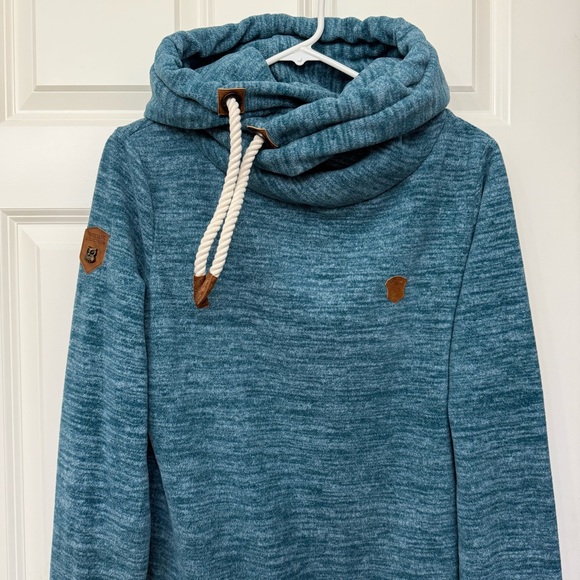 Naketano Hoodie Teal Brave New Word Owl Women’s Large - Picture 3 of 11
